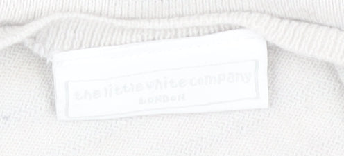 The Little White Co Girls White Cardigan 4-5 Years, Button Accent
