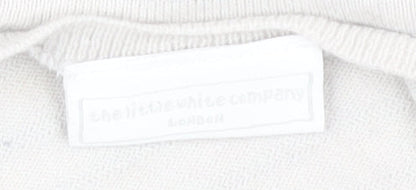 The Little White Co Girls White Cardigan 4-5 Years, Button Accent