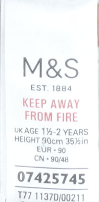 Marks and Spencer Red Cotton Hooded Coat 18-24M Unisex Winter