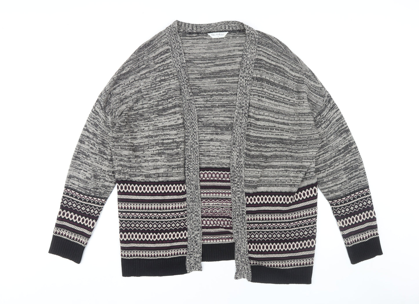 Womens UK Size 14 Miss Selfridge Grey Cardigan Jumper