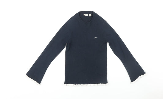 Jack Wills Women's Blue Pullover Crew Neck Jumper Size 10