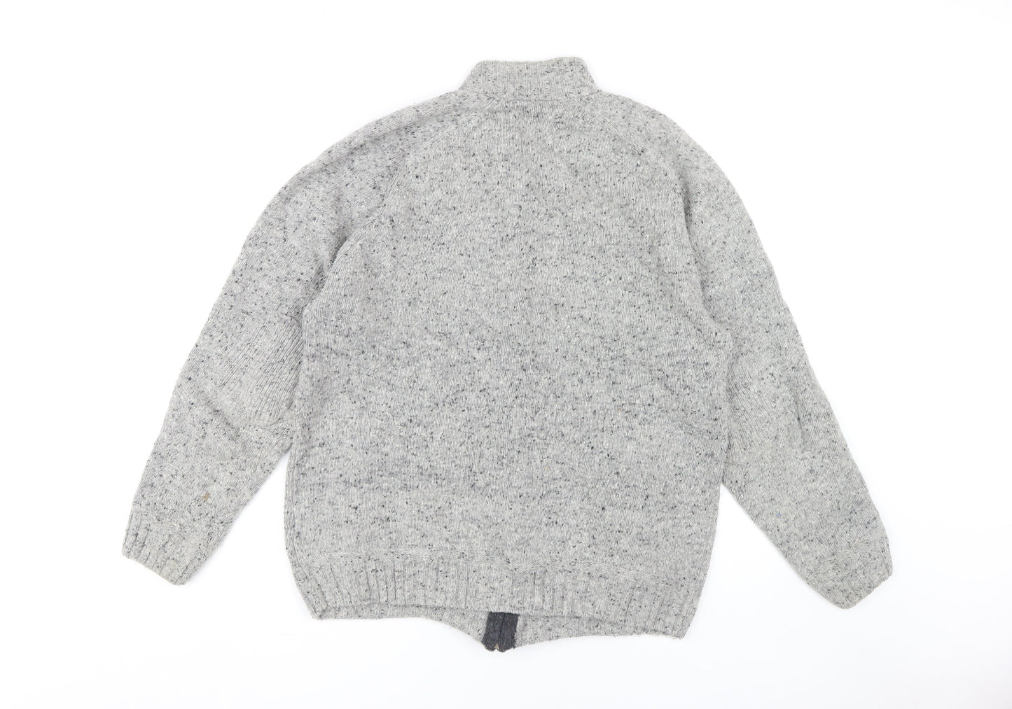 Peter Gribby Men's Grey Full Zip Wool Jumper M