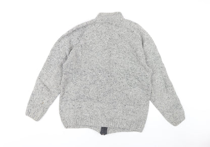 Peter Gribby Men's Grey Full Zip Wool Jumper M