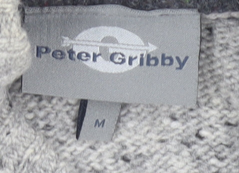Peter Gribby Men's Grey Full Zip Wool Jumper M