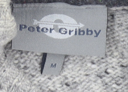 Peter Gribby Men's Grey Full Zip Wool Jumper M