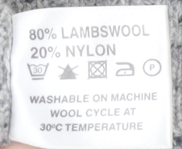 Peter Gribby Men's Grey Full Zip Wool Jumper M