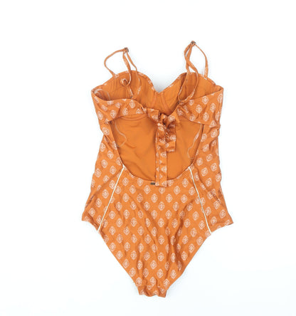2Chillies Women’s Orange Floral One Piece Swimsuit Size 12