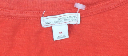 Gap Women's Red Scoop Neck T-Shirt - Size M