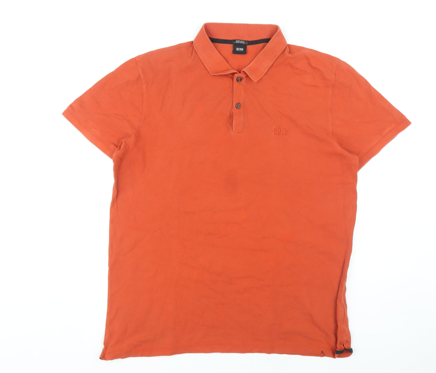 Hugo Boss Mens Orange Polo Shirt XXL Short Sleeve Cotton