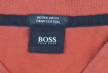 Hugo Boss Mens Orange Polo Shirt XXL Short Sleeve Cotton