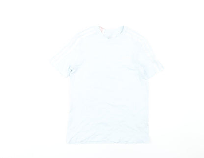 Adidas Boys White T-Shirt, Size 11-12, Casual Basic Tee