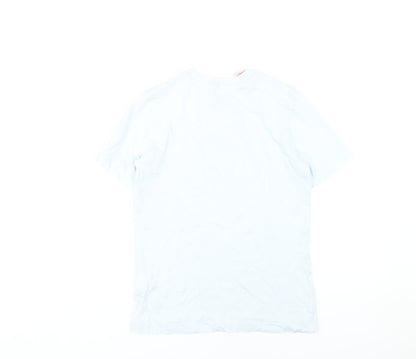 Adidas Boys White T-Shirt, Size 11-12, Casual Basic Tee