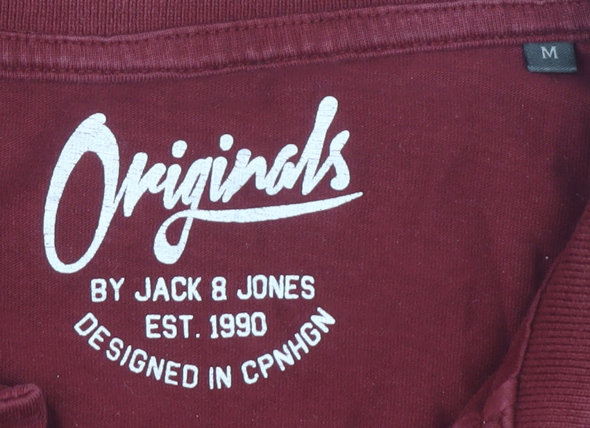 Jack & Jones Men's Red Polo Shirt M, Casual Style