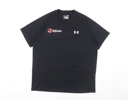 Under Armour Men's Black T-Shirt M Squash Short Sleeve