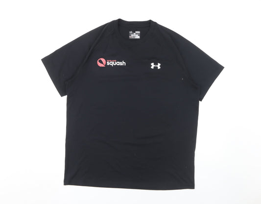 Under Armour Men's Black T-Shirt M Squash Short Sleeve