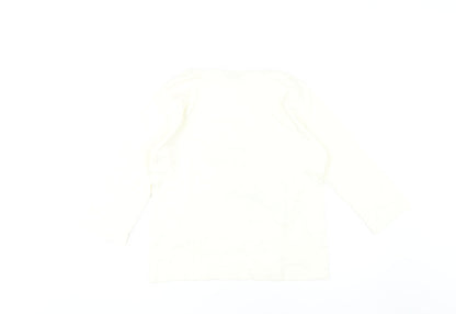 EWM Women's White Floral Embroidered T-Shirt, Size 14-16