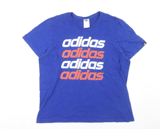 Adidas Men's Blue XL Graphic Print T-Shirt