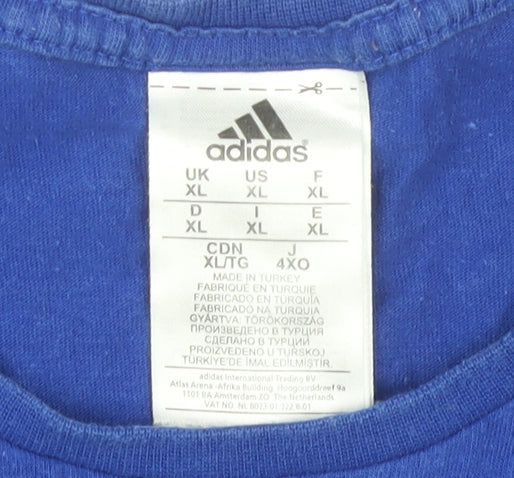 Adidas Men's Blue XL Graphic Print T-Shirt