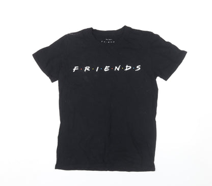 Unisex Adults UK Size S FRIENDS Black  T-Shirt