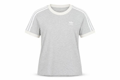 Womens UK Size 10 adidas Grey Ringer T-Shirt
