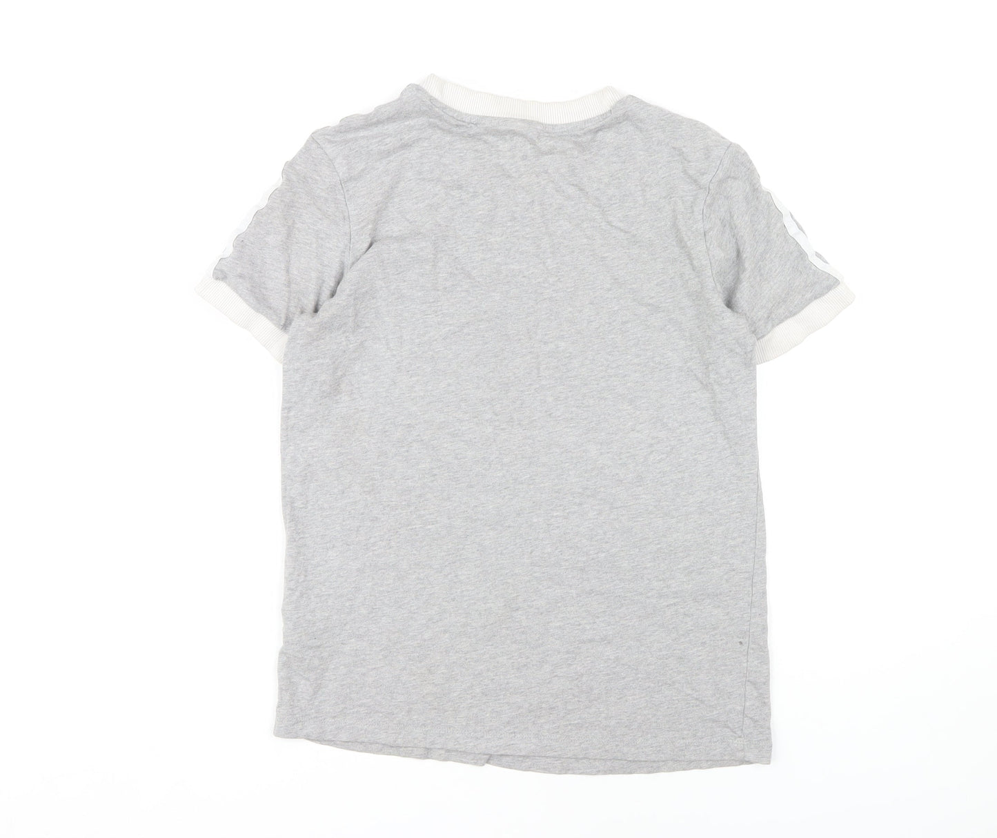 Womens UK Size 10 adidas Grey Ringer T-Shirt