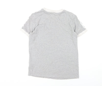 Womens UK Size 10 adidas Grey Ringer T-Shirt