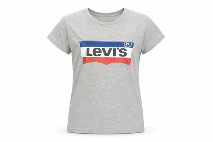 Front view of Levi's girls’ grey logo t-shirt -, size S, casual style
