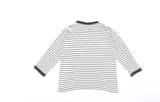 Karen Millen Women's Black/White Striped T-Shirt, Size 8, Ringer