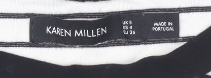 Womens UK Size 8 Karen Millen Multicoloured Ringer T-Shirt