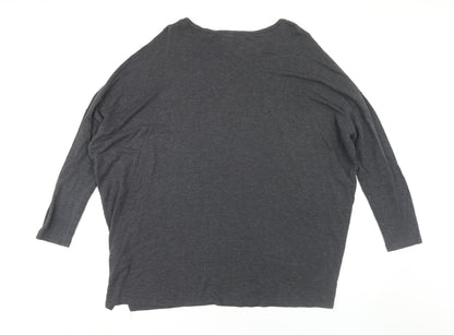 hush Women's Grey Long Sleeve Relaxed Modal Top