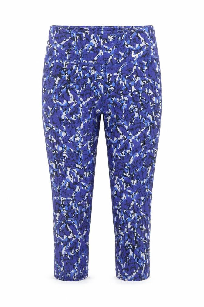 Nike Women Blue Camouflage Cropped Leggings XS