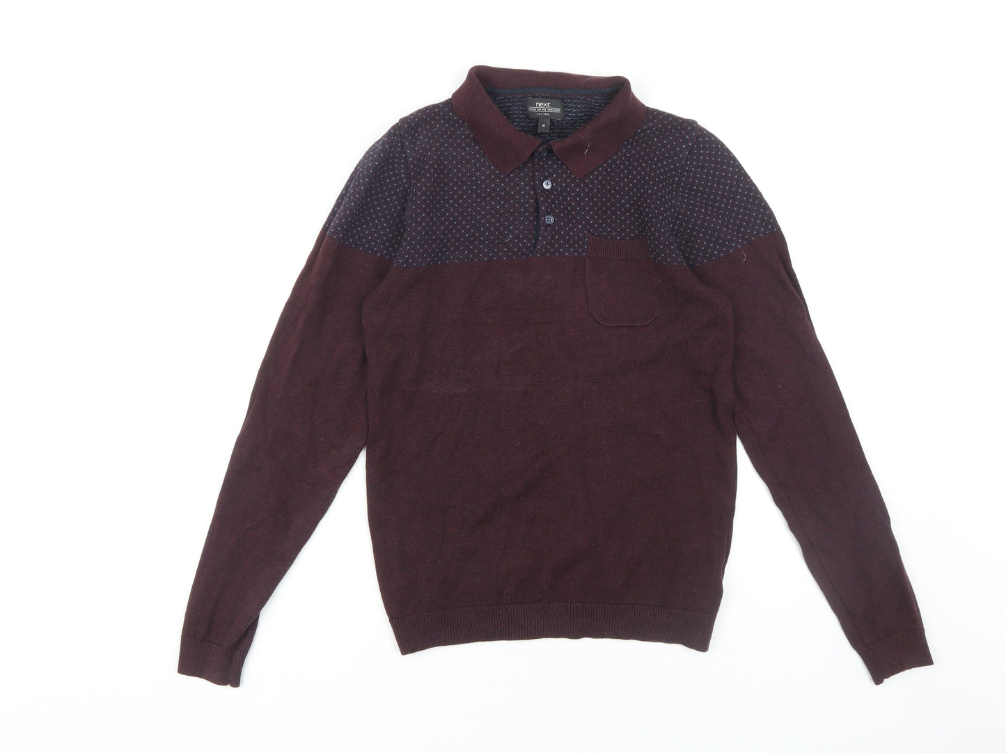 Next Men's Brown Collared XS Cotton Jumper