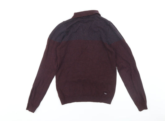 Next Men's Brown Collared XS Cotton Jumper