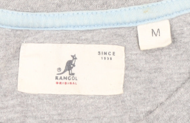 Kangol Men's Medium Grey Blue Striped T-Shirt