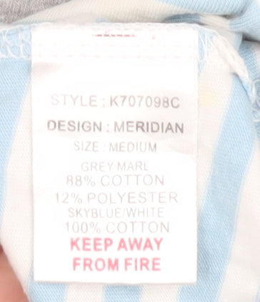 Kangol Men's Medium Grey Blue Striped T-Shirt