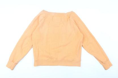 do Women’s Orange Sweatshirt M Logo Raglan Casual
