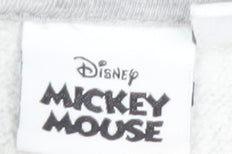Disney Boys Grey Mickey Mouse Hoodie 6-7Y Pullover Graphic