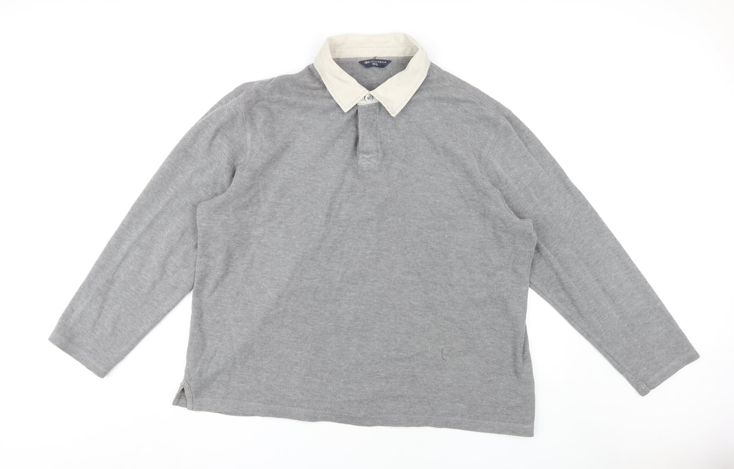 Marks and Spencer Men's Grey 2XL Long Sleeve Polo