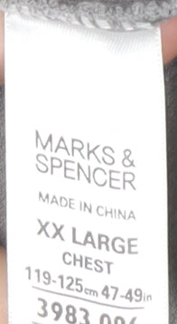 Marks and Spencer Men's Grey 2XL Long Sleeve Polo