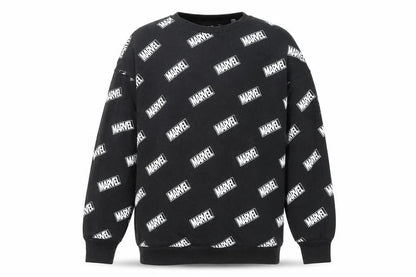 Front view of H&M boys’ black marvel pullover sweatshirt 12-14 years