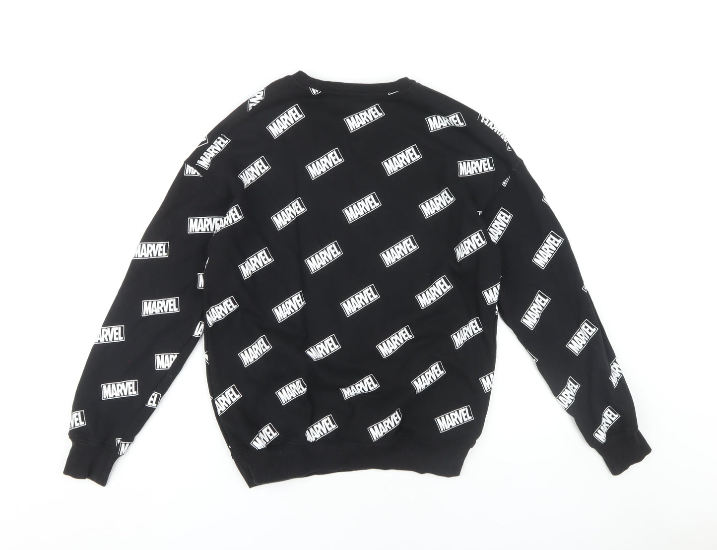 H&M Boys Black Marvel Pullover Sweatshirt 12-14 Years