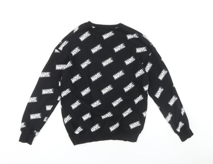 H&M Boys Black Marvel Pullover Sweatshirt 12-14 Years