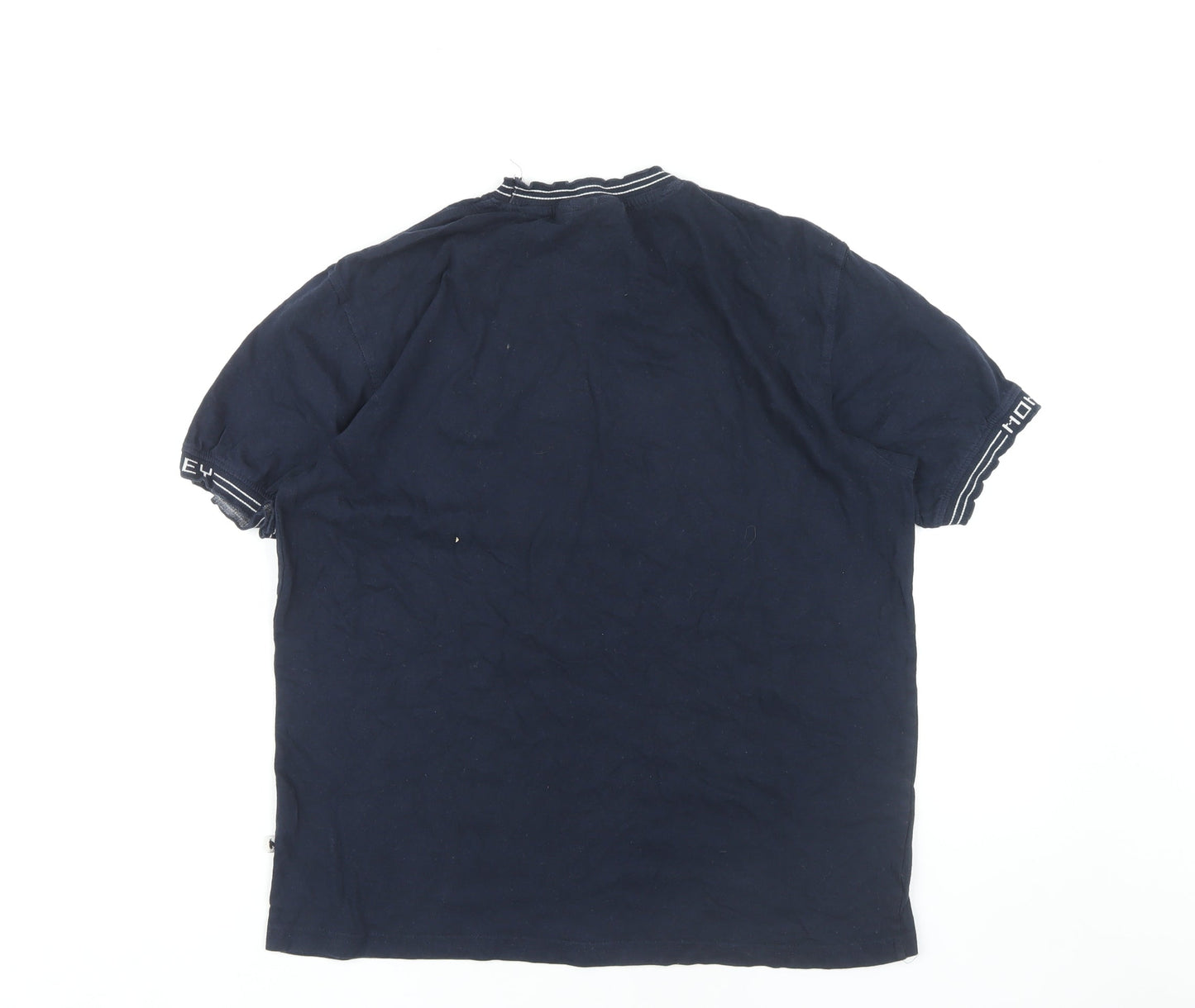 Money Men's Blue Small Crew Neck T-Shirt with Logo