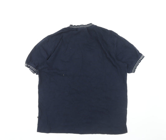 Money Men's Blue Small Crew Neck T-Shirt with Logo