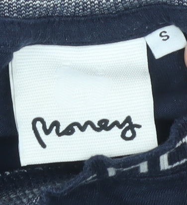 Money Men's Blue Small Crew Neck T-Shirt with Logo