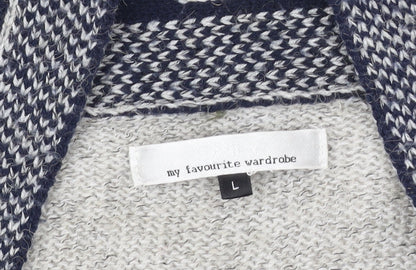 Womens UK Size L Only Grey Cardigan Jumper