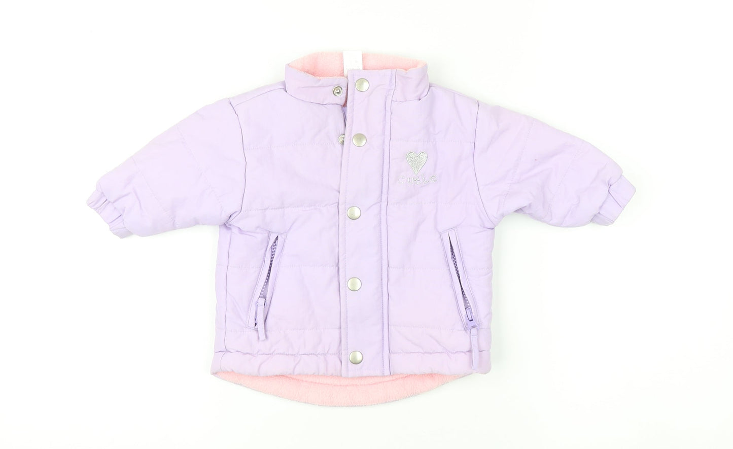 Bruin Girls Purple Puffer Jacket 3-6 Months Lined & Hooded