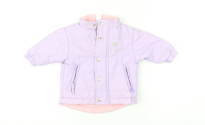 Bruin Girls Purple Puffer Jacket 3-6 Months Lined & Hooded