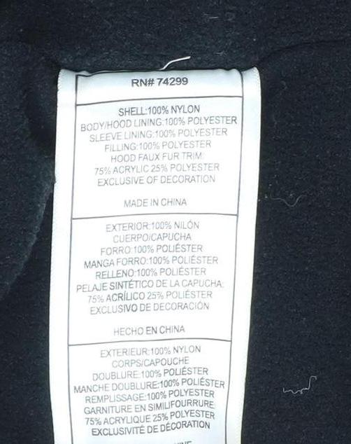 Steve Madden Girls Black Puffer Jacket 7-8Y Hooded Winter