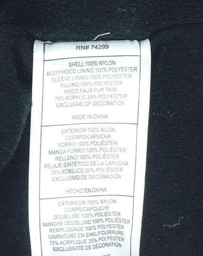 Steve Madden Girls Black Puffer Jacket 7-8Y Hooded Winter